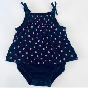 Sweet navy strawberry dress